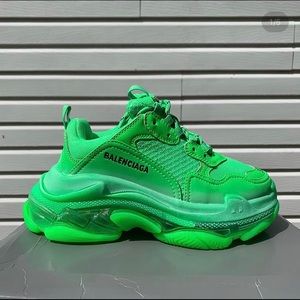 Balenciaga triple s neon green clear sole